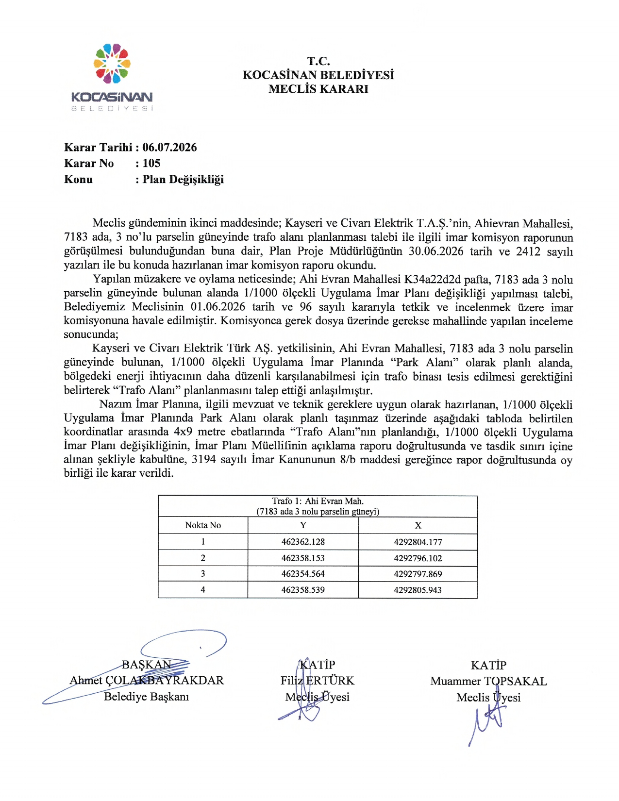 Bmk: 105/06.07.2026