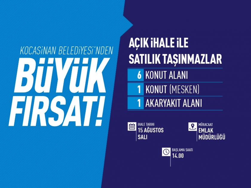 KOCASİNAN BELEDİYESİNDEN BÜYÜK FIRSAT