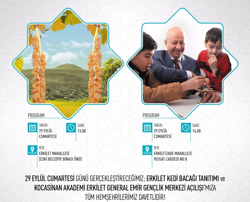 KOCASİNAN, CUMARTESİ GÜNÜ İKİ BÜYÜK ETKİNLİĞE İMZA ATACAK