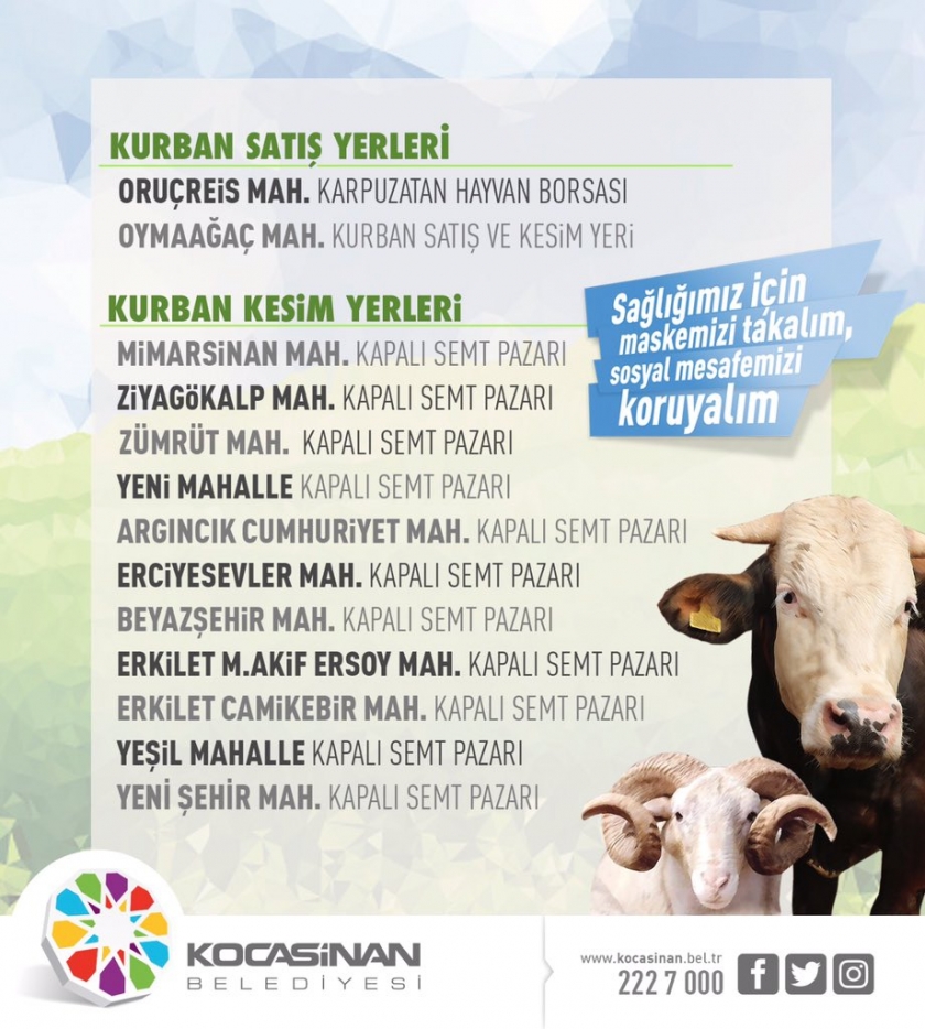 KOCASİNAN BELEDİYESİ’NDEN 12 AYRI NOKTADA PROFESYONEL KURBAN HİZMETİ