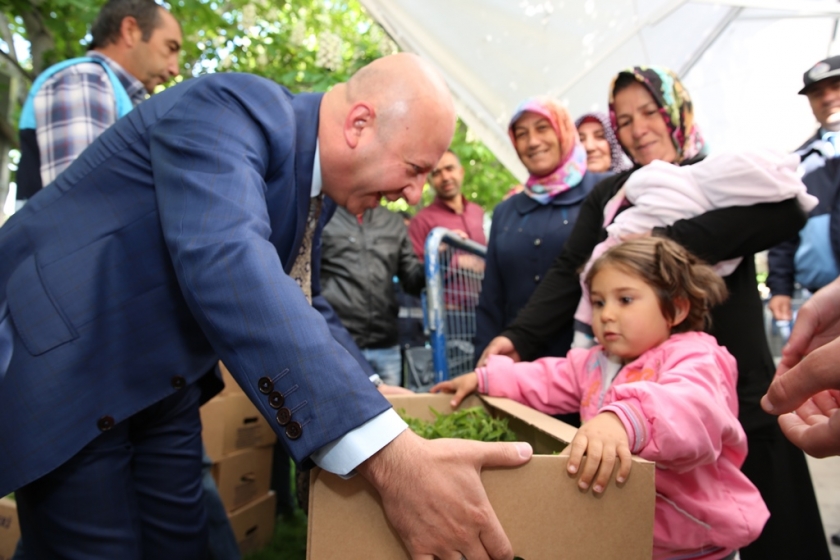 KOCASİNAN BELEDİYESİ’NİN DOMATES FİDESİNE VATANDAŞLARDAN BÜYÜK İLGİ