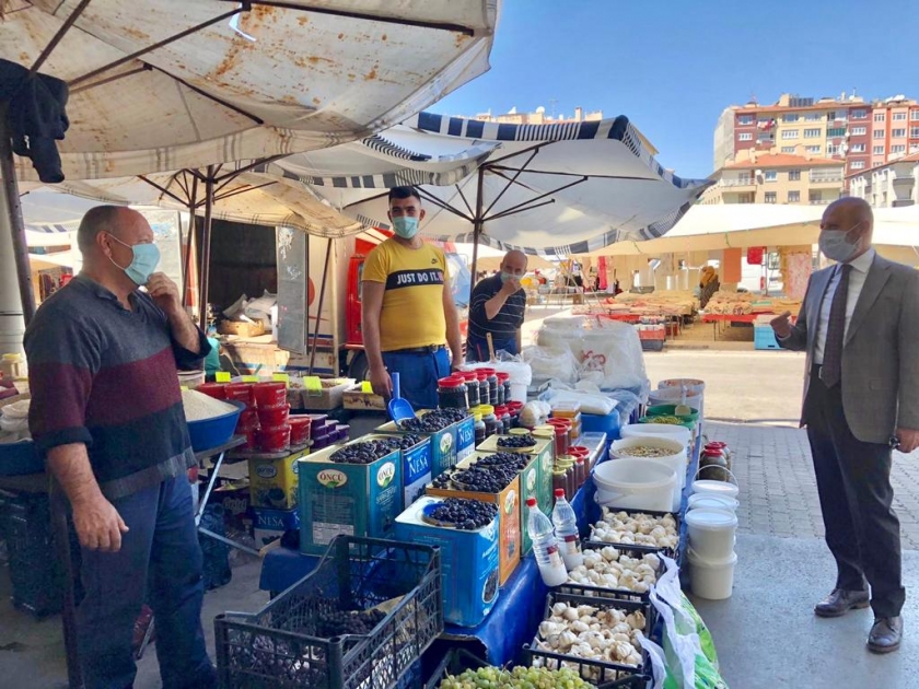 BAŞKAN ÇOLAKBAYRAKDAR, PAZAR YERİNİ DENETLEDİ