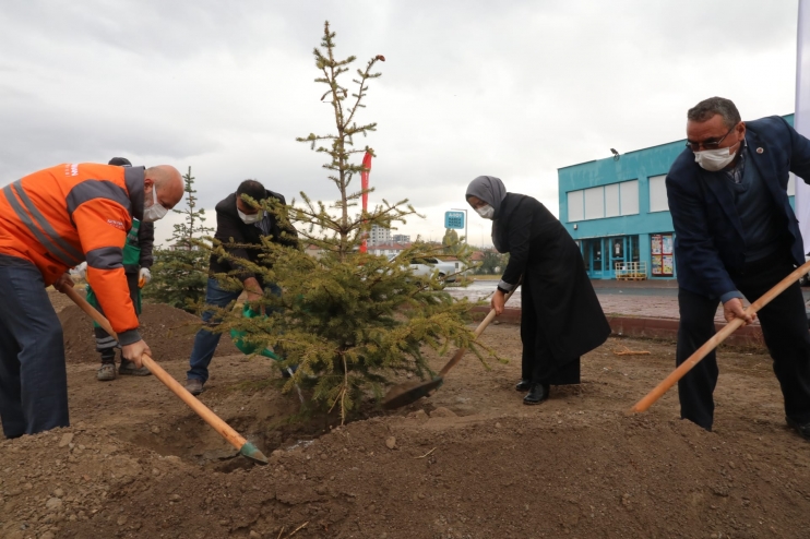 BAŞKAN ÇOLAKBAYRAKDAR, KURSİYERLERLE BİRLİKTE AĞAÇ DİKTİ