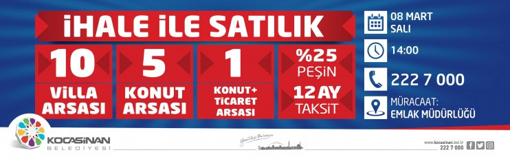 KOCASİNAN’DA YATIRIM FIRSATI İÇİN SON 2 GÜN