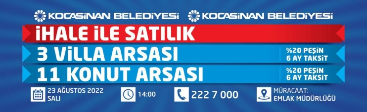 KOCASİNAN’DAN YÜZDE 20 PEŞİN, 6 AY TAKSİTLİ YATIRIM FIRSATI
