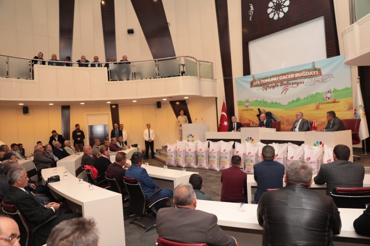 KOCASİNAN, ÇİFTÇİLERE ATA YADİGARI VE 28 KROMOZOMLU GACER BUĞDAYINI DAĞITTI