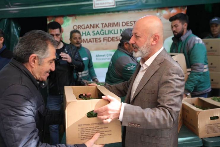KOCASİNAN BELEDİYESİ’NİN ORGANİK DOMATES FİDESİNE VATANDAŞLARDAN BÜYÜK İLGİ