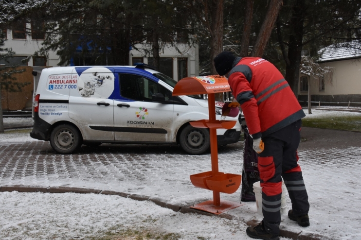KOCASİNAN’DAN KIŞ MEVSİMİ BOYUNCA SOKAK VE YABAN HAYVANLARI İÇİN 18 TON YEM