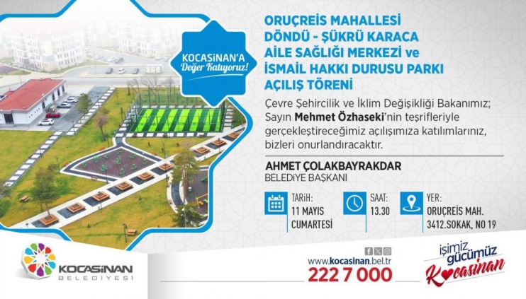 BAŞKAN ÇOLAKBAYRAKDAR’DAN AİLE SAĞLIĞI MERKEZİ İLE PARK AÇILIŞINA DAVET